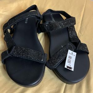 Torrid embellished black gladiator sandals size 9.5